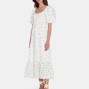 FAITHFULL THE BRAND Gianna Midi Floral Linen Dress Sz 10 XL